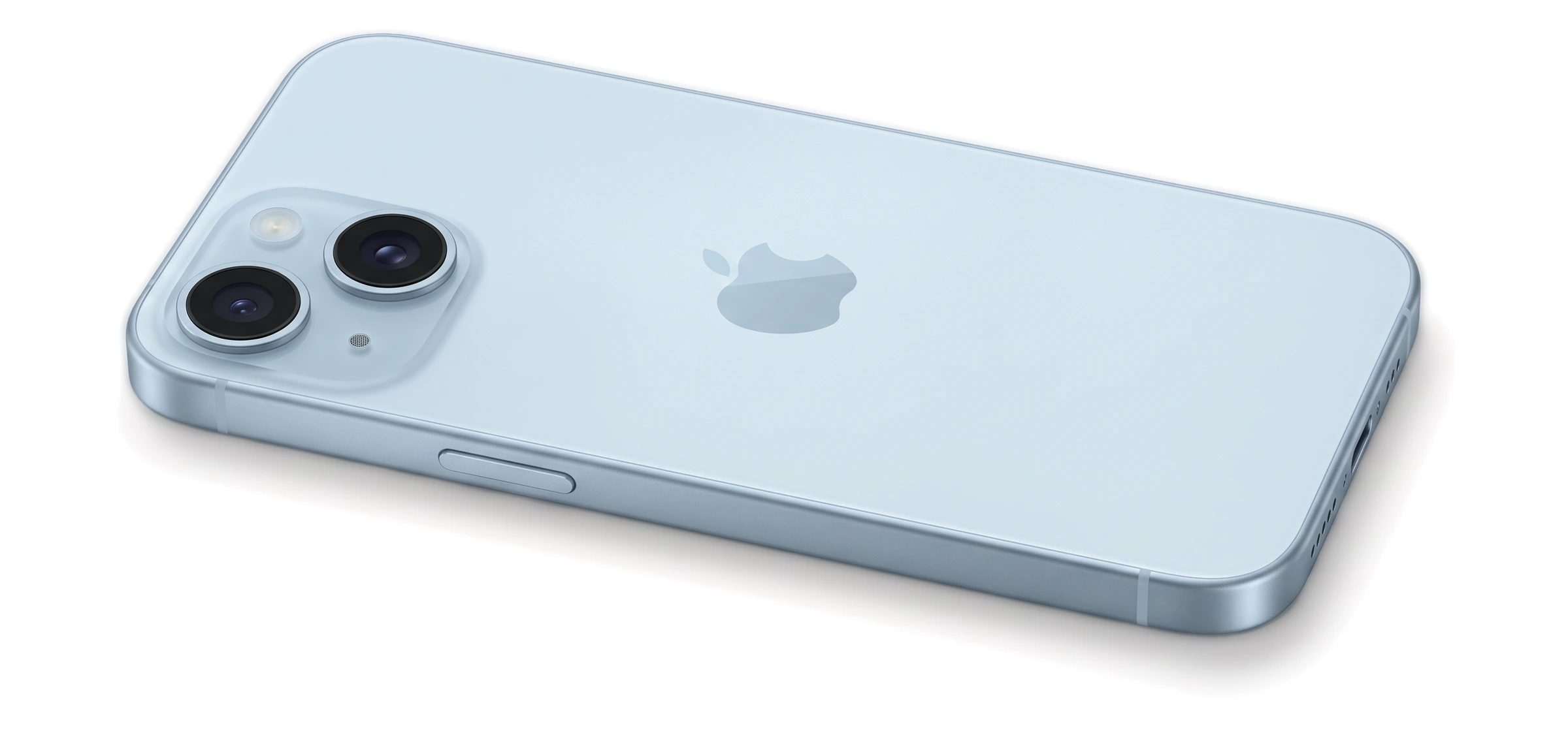 iPhone 15 in Blau, wieder zusammengebaut
